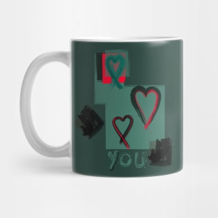 "Heart On You" Print - Blue Combo Mug